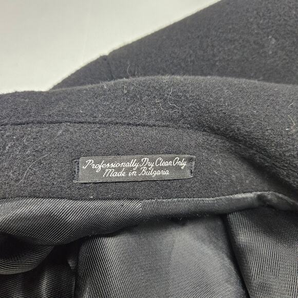 Virany 100% Wool Sz 42 Large Black Mens Overcoat - Picture 5 of 12